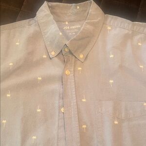 Joe Fresh Men's Blue Shirt with Palm Tree Pattern